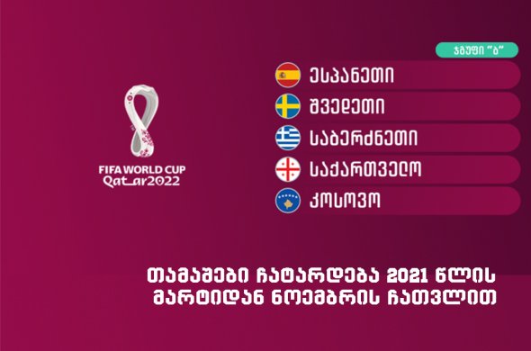 საქართველოს ნაკრები 5-გუნდიან ჯგუფში მოხვდა