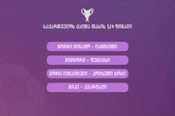 ქალთა საფეხბურთო თასის 1/4 ფინალი 3 აგვისტოს გაიმართება